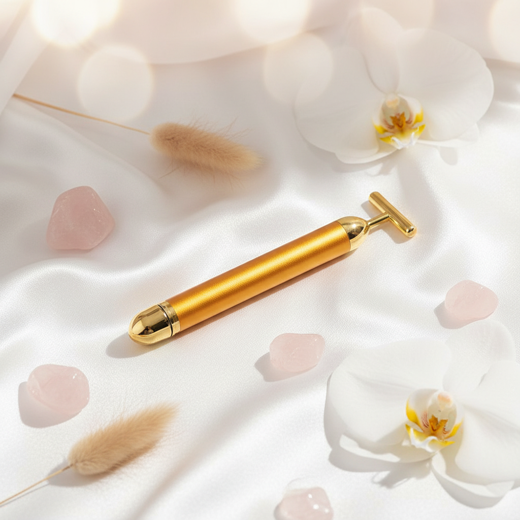 24K Golden Energy Beauty Electric Facial Massage Roller Bar
