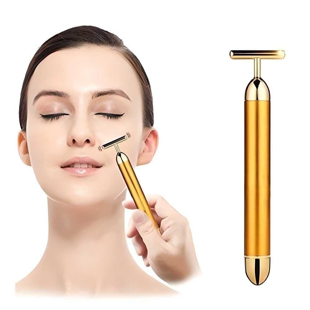24K Golden Energy Beauty Electric Facial Massage Roller Bar